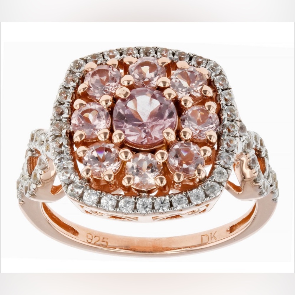 Pink Color Shift Garnet 18K RG/Sterling Silver Ring
